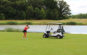 People playing golf