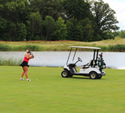 People playing golf