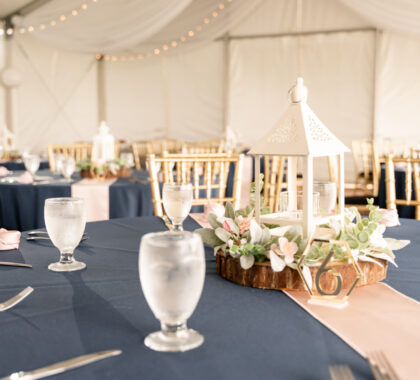 Tent is used for a wedding reception at Maumee Bay
