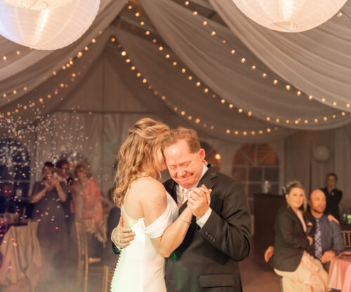 Couple dances at a reception at maumee bay