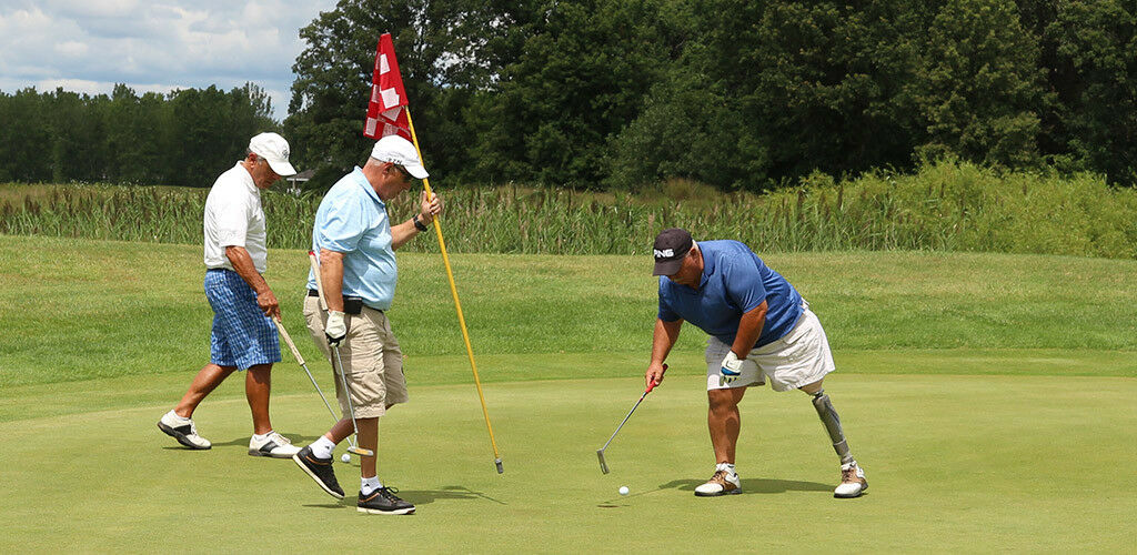 People playing golf